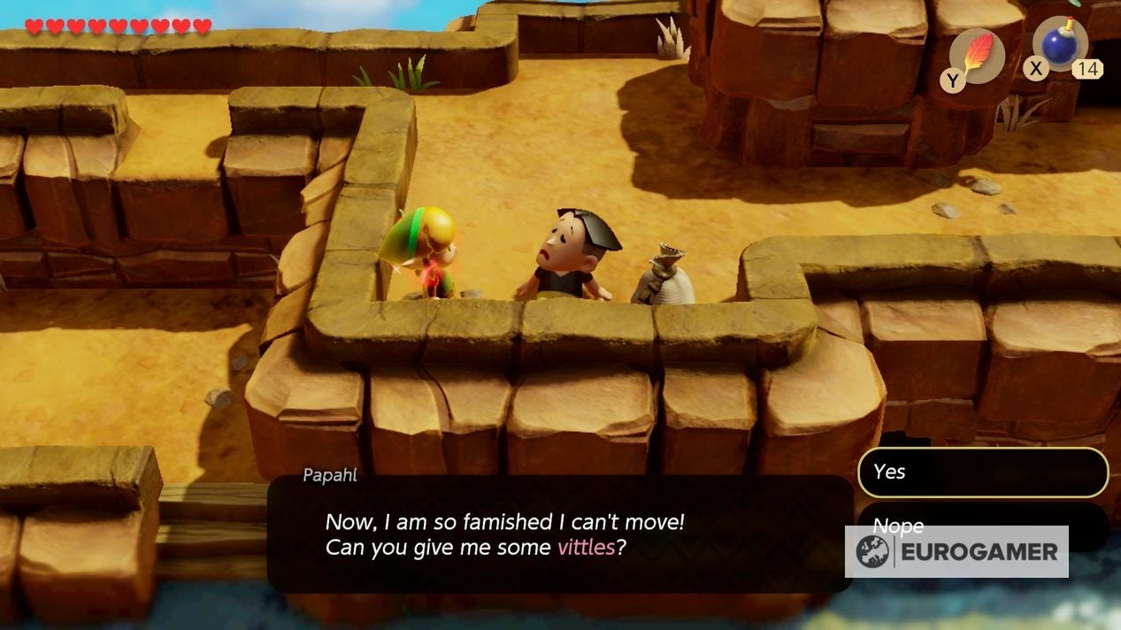 Zelda Link's Awakening Yarna Desert location, where to find Marin to